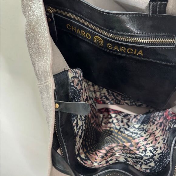 Genuine leather silver metallic tote bag - Picture 9 of 10